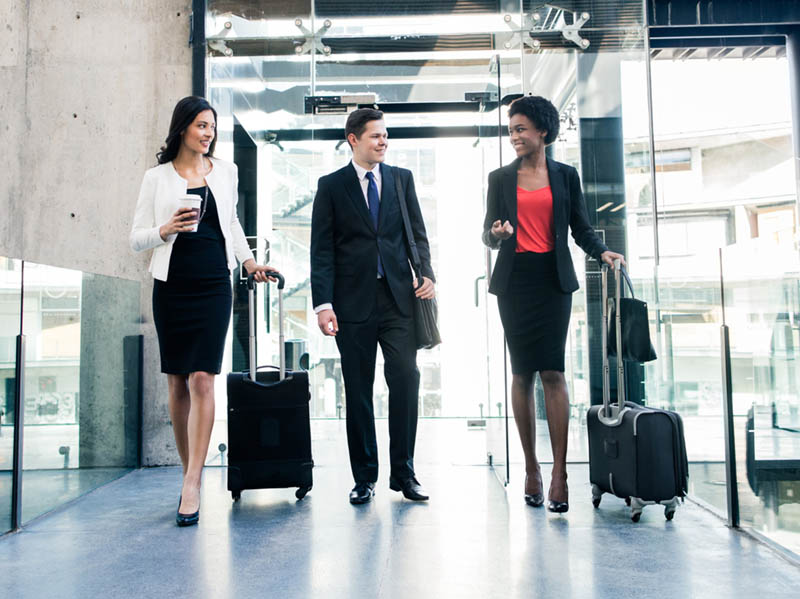 business travelers in airport